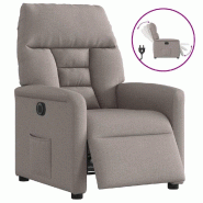 VidaXL Fauteuil inclinable électrique Taupe Tissu Modèle Jerlonara - 3303019 VidaXL Fauteuil inclinable électrique Taupe Tissu Modèle Jerlonara - 3303019