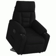 VidaXL Fauteuil inclinable noir tissu Modèle Yerderora - 3303034 VidaXL Fauteuil inclinable noir tissu Modèle Yerderora - 3303034